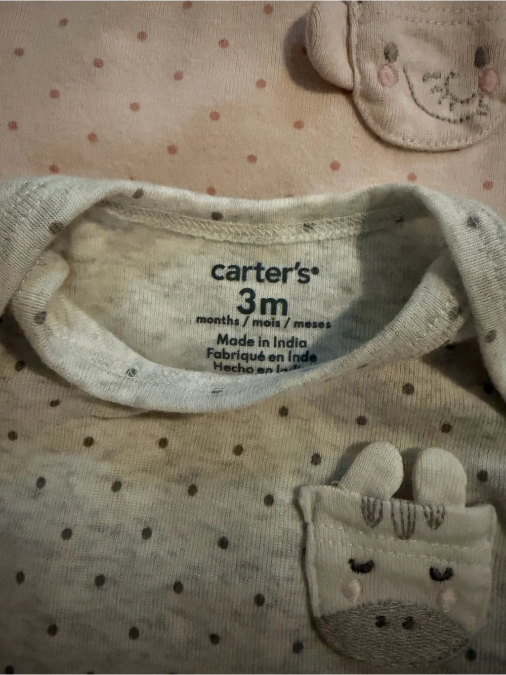 Carter's Neutral Polka Dot Short Sleeve Onesie Set